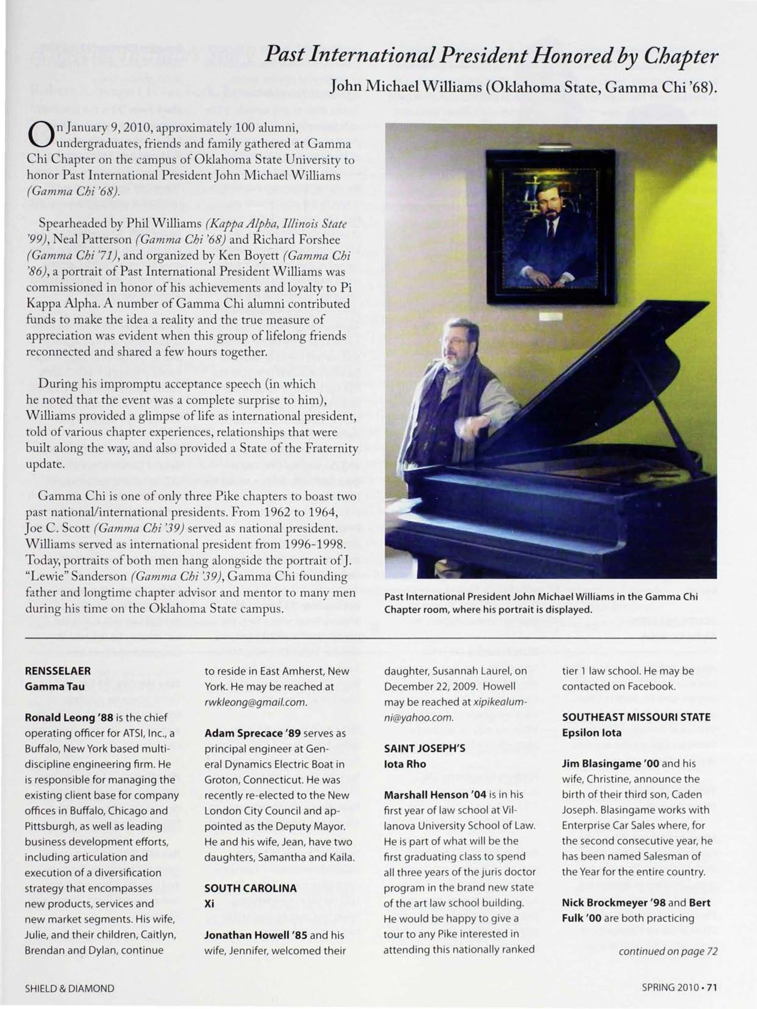 Past International President Honored By Chapter